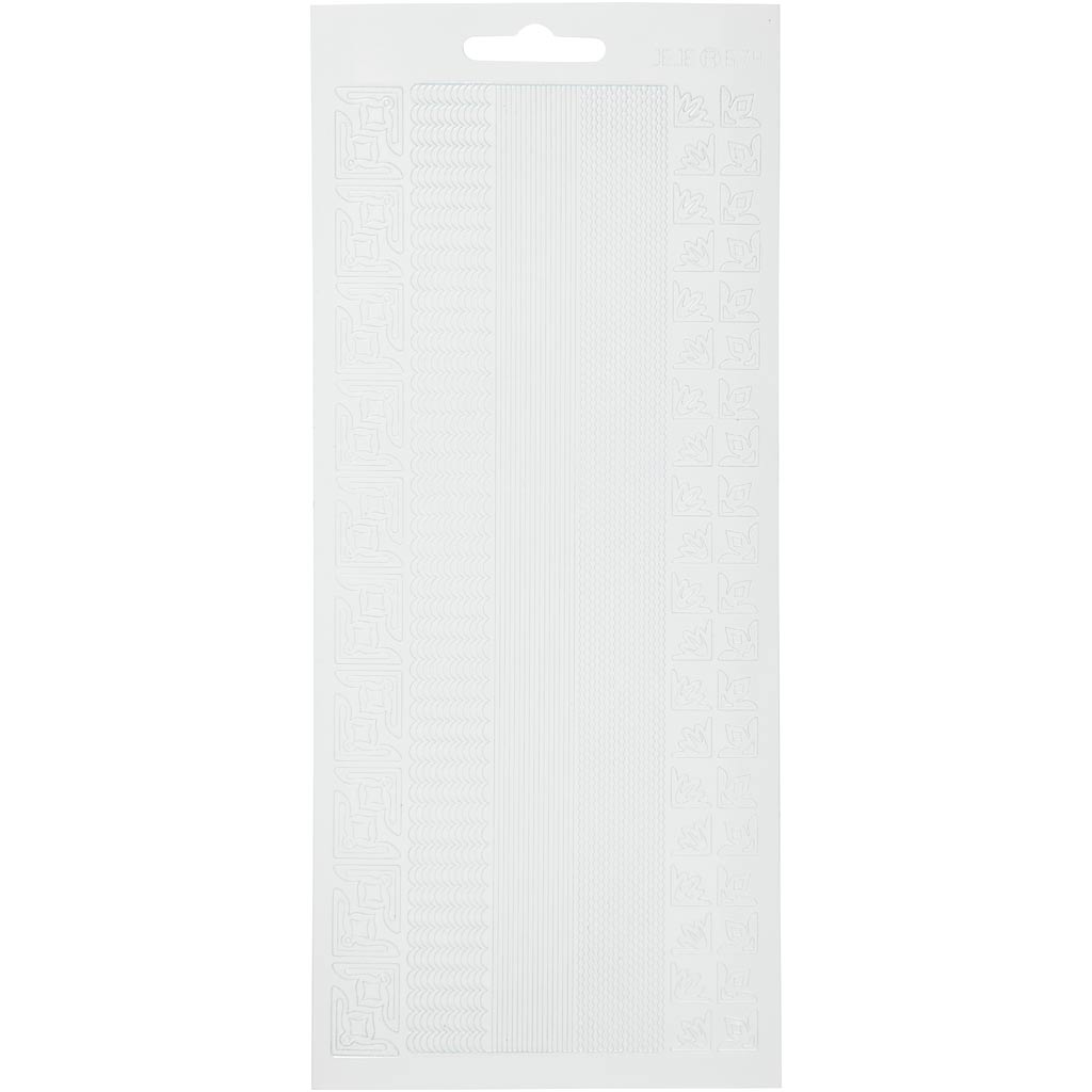Creativ company stickers, borders, sheet 10x23 cm, white, 1 sheet