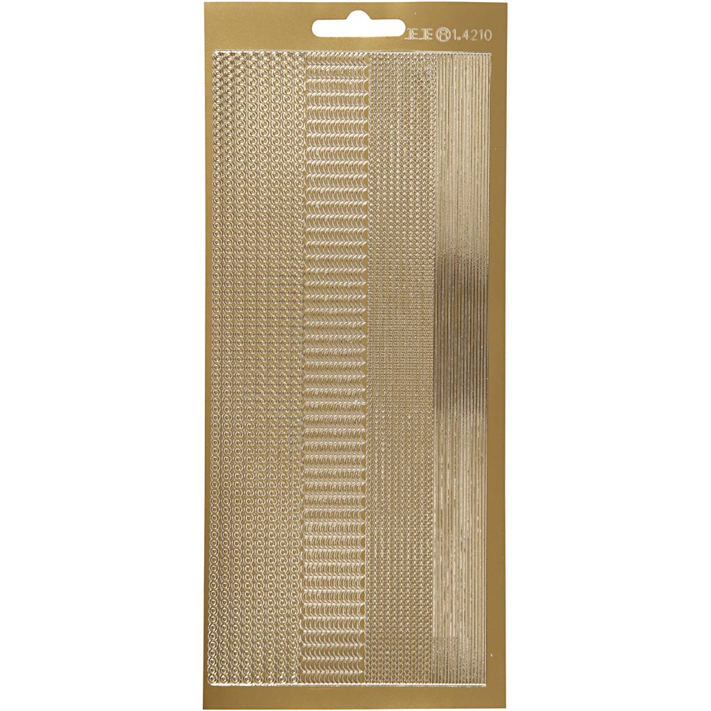 Creativ company stickers, borders, sheet 10x23 cm, gold, 1 sheet