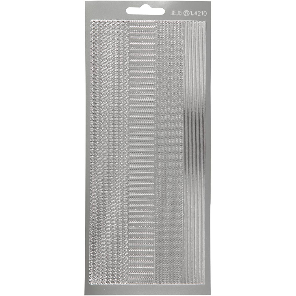Creativ company stickers, borders, sheet 10x23 cm, silver, 1 sheet