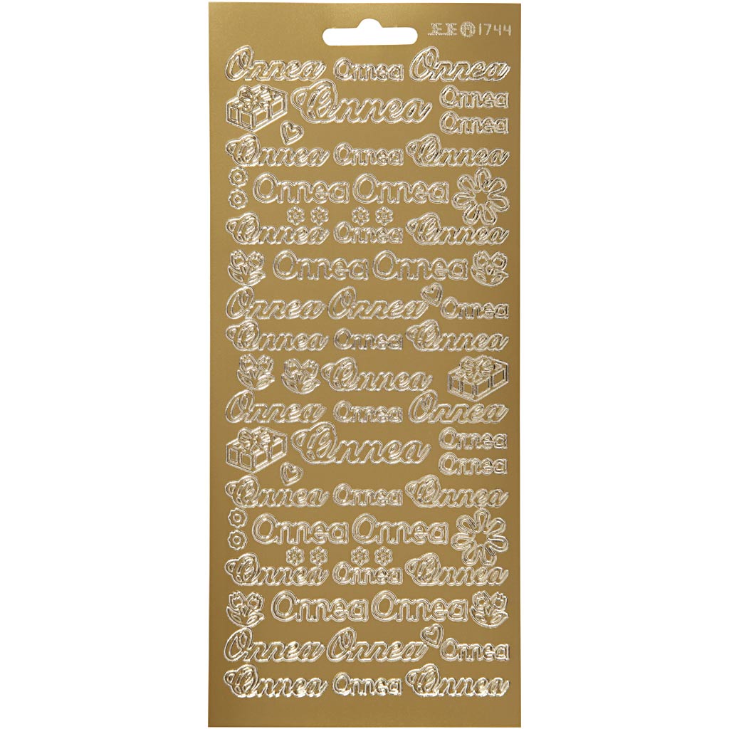 Creativ company stickers, onnea, sheet 10x23 cm, gold, 1 sheet