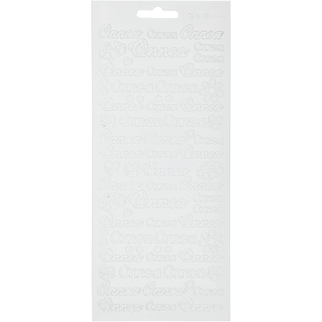 Creativ company stickers, onnea, sheet 10x23 cm, white, 1 sheet