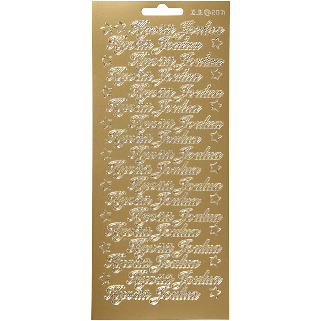 Creativ company stickers, hyvää joulua, sheet 10x23 cm, gold, 1 sheet