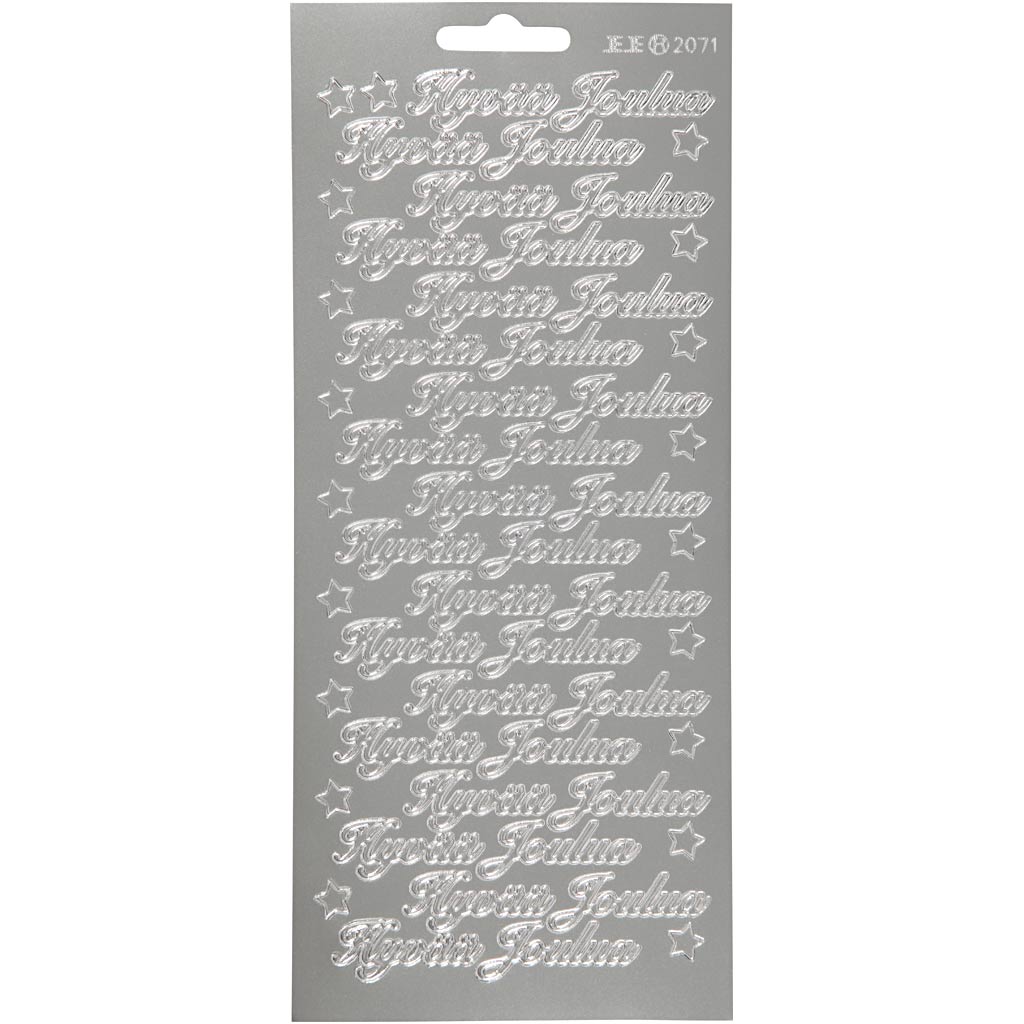 Creativ company stickers, hyvää joulua, sheet 10x23 cm, silver, 1 sheet