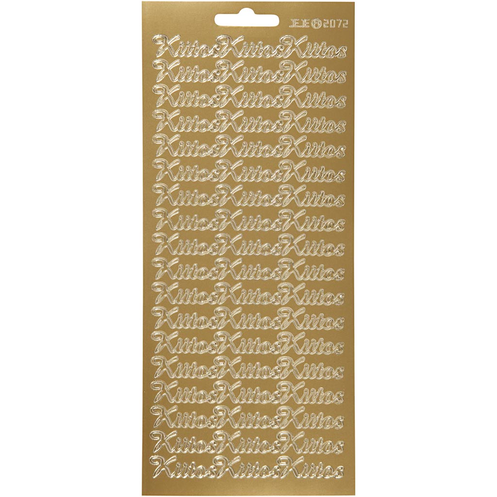 Creativ company stickers, kiitos, sheet 10x23 cm, gold, 1 sheet