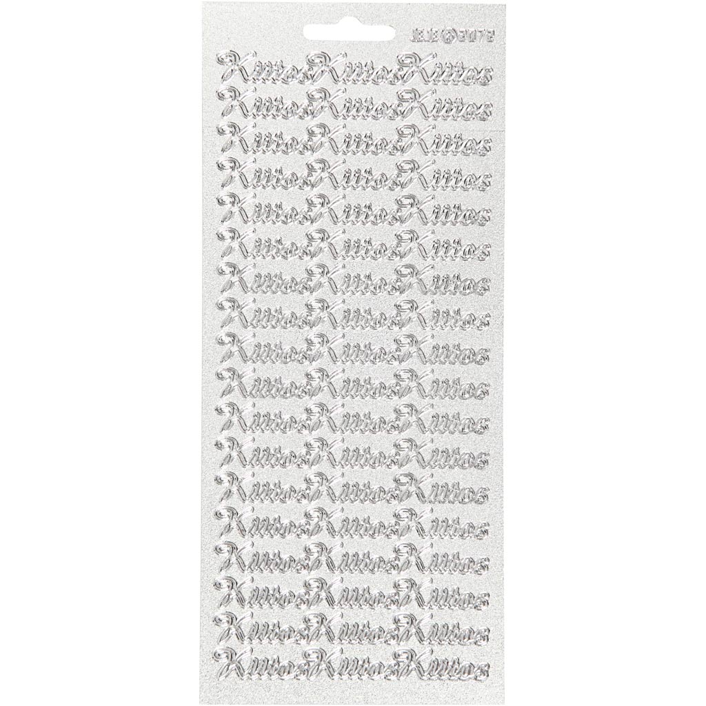 Creativ company stickers, kiitos, sheet 10x23 cm, silver, 1 sheet