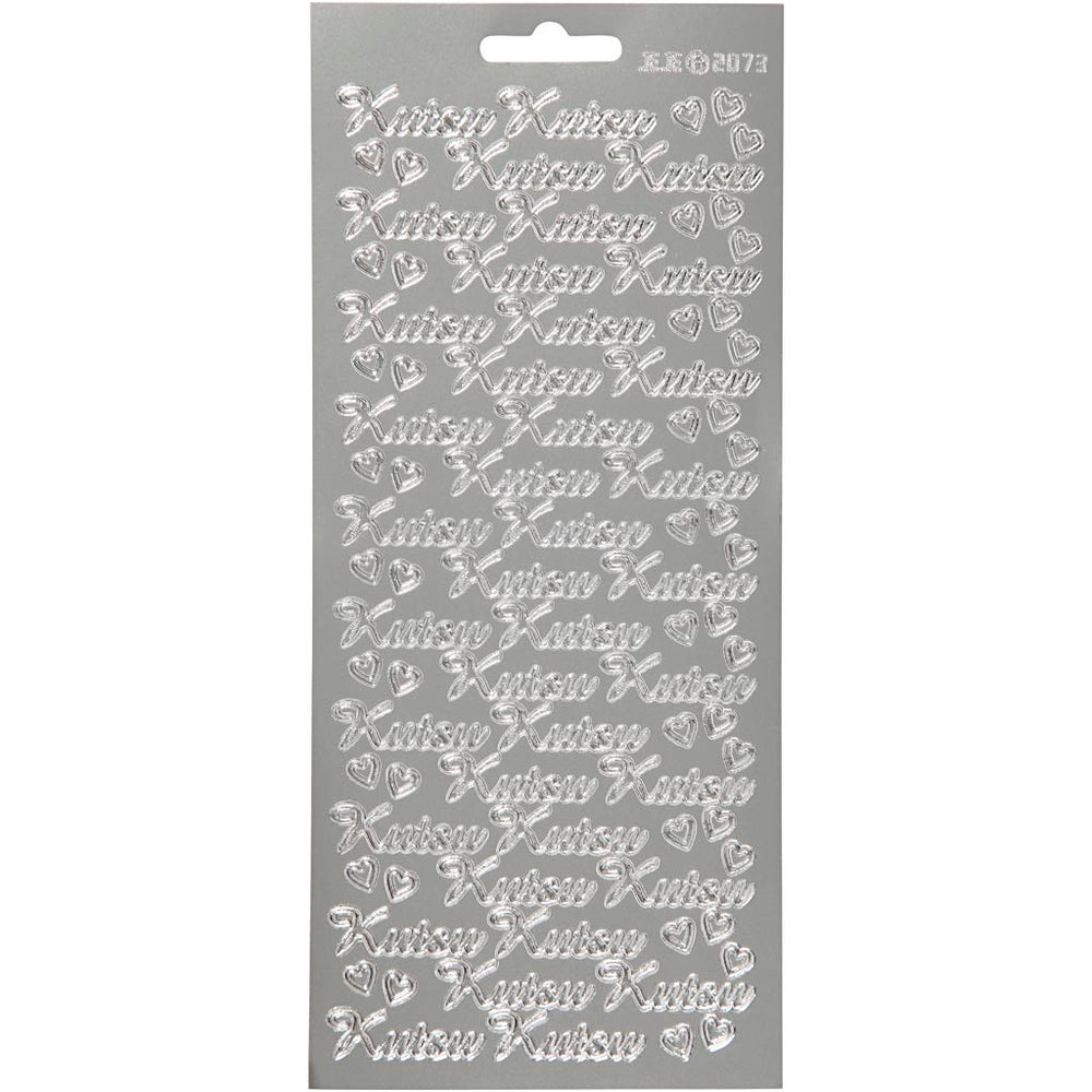 Creativ company stickers, kutsu, vel 10x23 cm, zilver, 1 vel