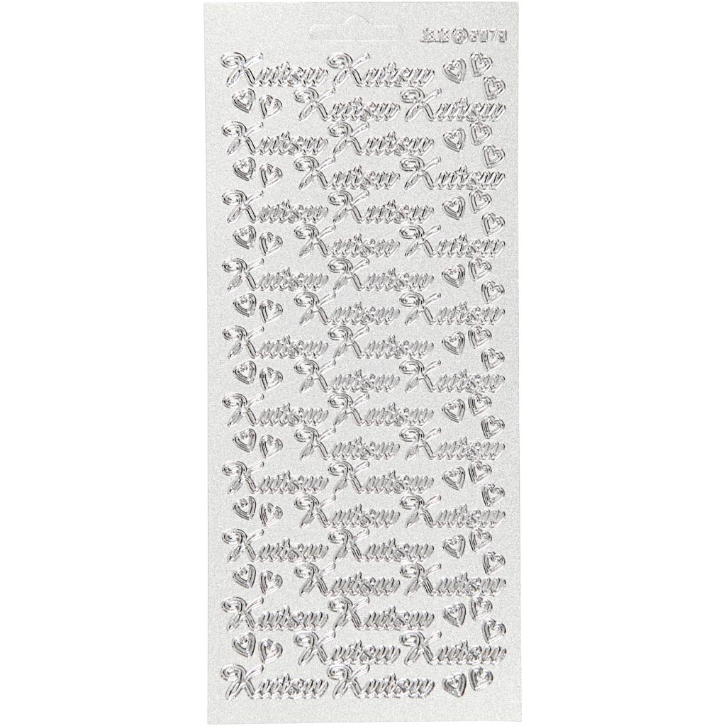 Creativ company stickers, kutsu, vel 10x23 cm, zilver, 1 vel