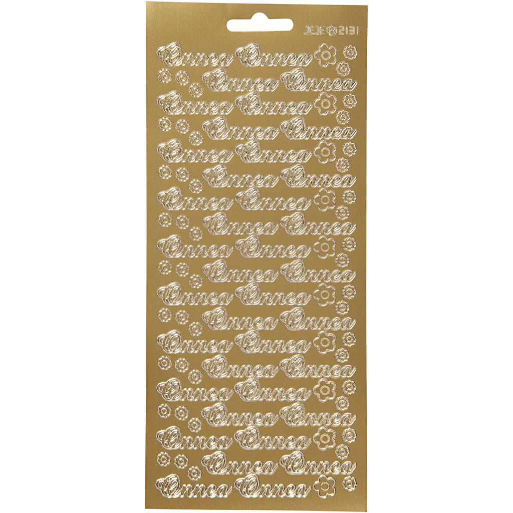 Creativ company stickers, onnea, sheet 10x23 cm, gold, 1 sheet