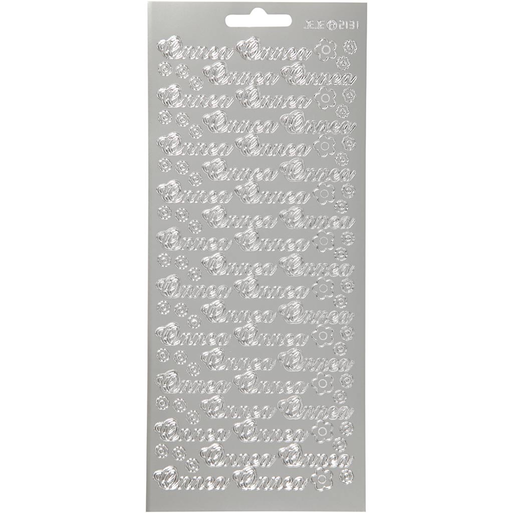 Creativ company stickers, onnea, sheet 10x23 cm, silver, 1 sheet