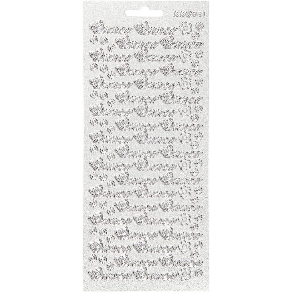 Creativ company stickers, onnea, sheet 10x23 cm, silver, 1 sheet