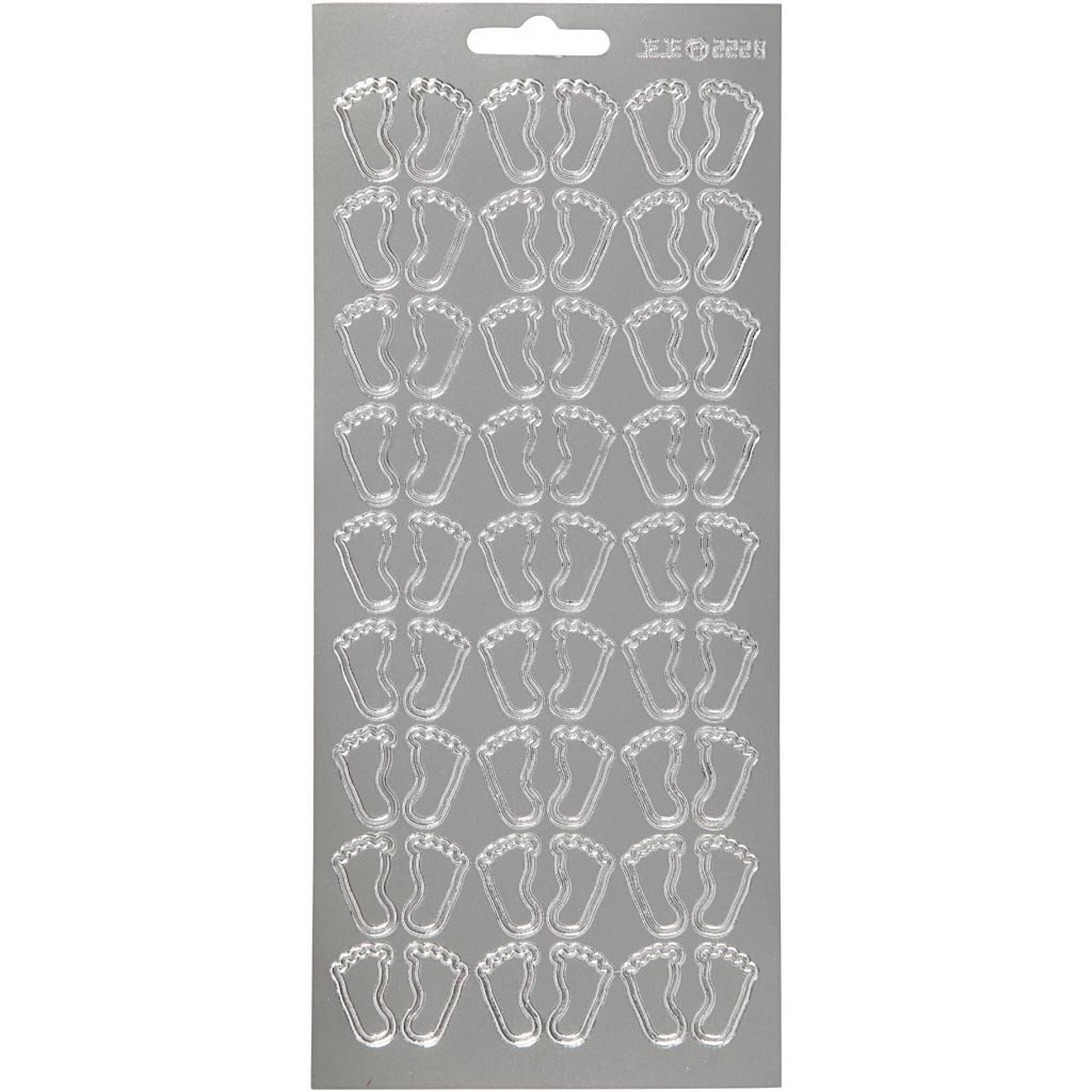 Creativ company stickers, feet, sheet 10x23 cm, silver, 1 sheet