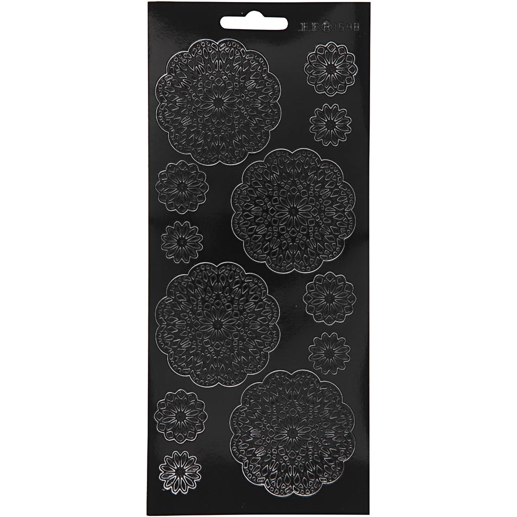Creativ company stickers, flowers, sheet 10x23 cm, black, 1 sheet