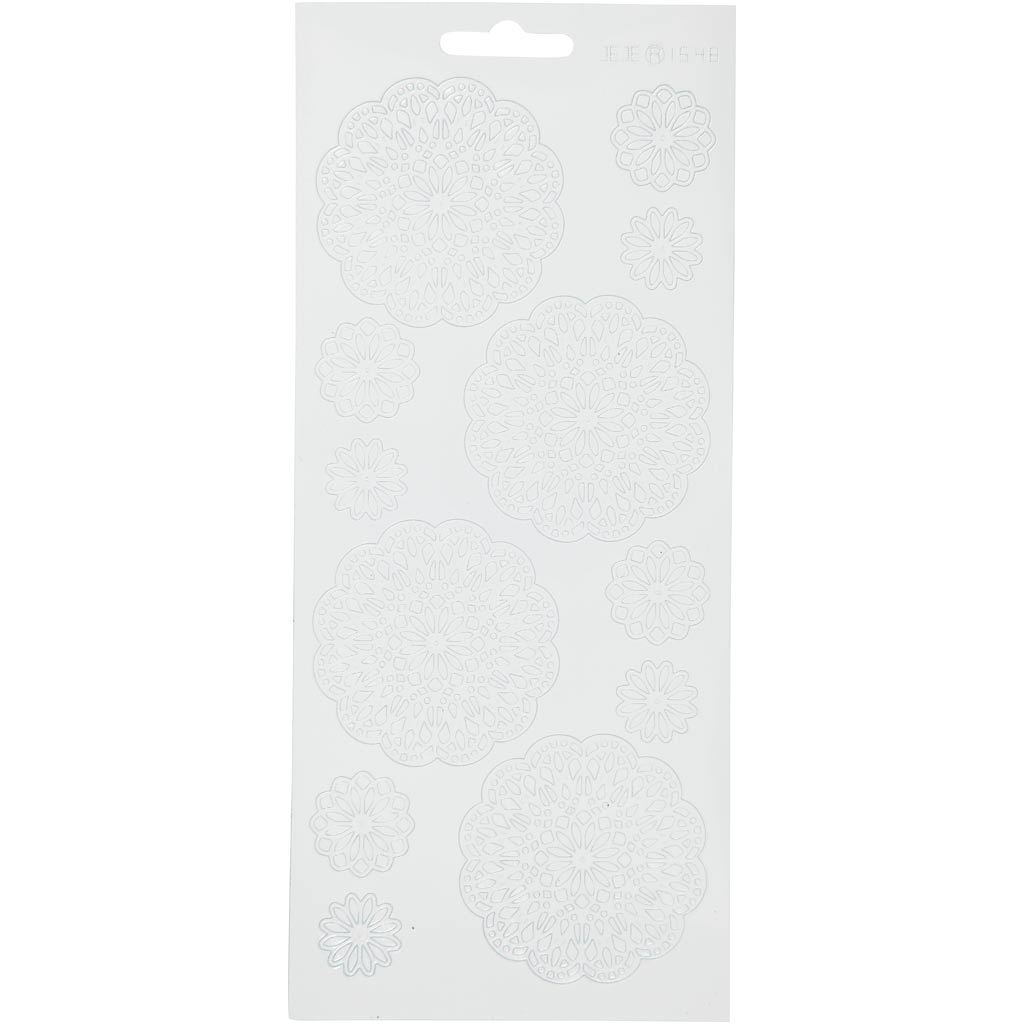 Creativ company stickers, flowers, sheet 10x23 cm, white, 1 sheet