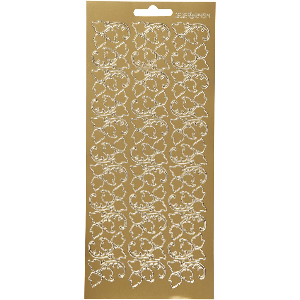 Creativ company stickers, leaves, sheet 10x23 cm, gold, 1 sheet