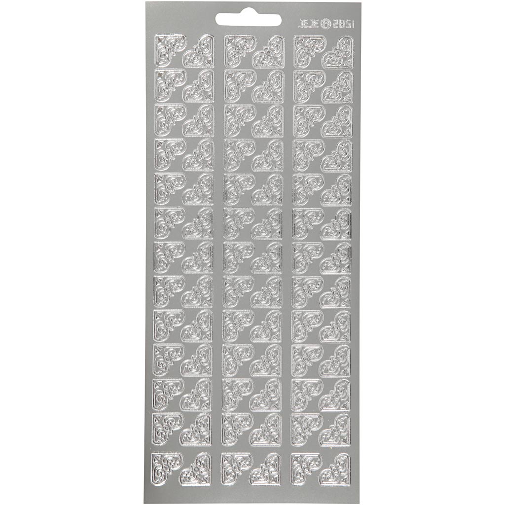 Creativ company stickers, corners, sheet 10x23 cm, silver, 1 sheet