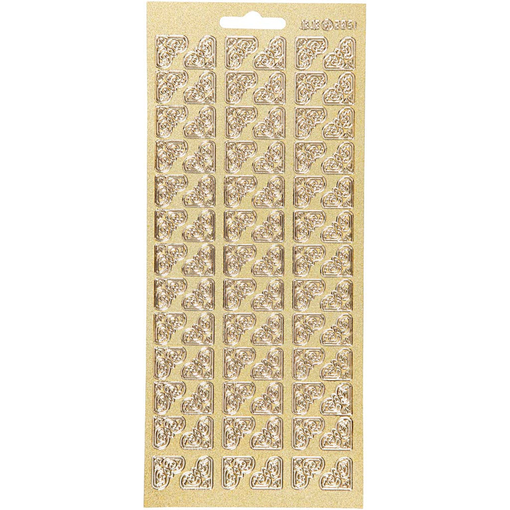 Creativ company stickers, corners, sheet 10x23 cm, gold, 1 sheet