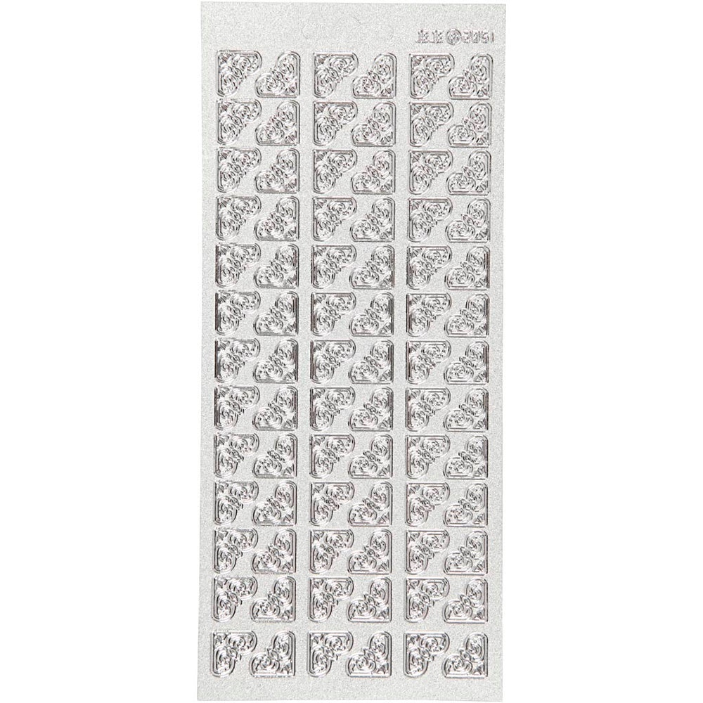 Creativ company stickers, corners, sheet 10x23 cm, silver, 1 sheet