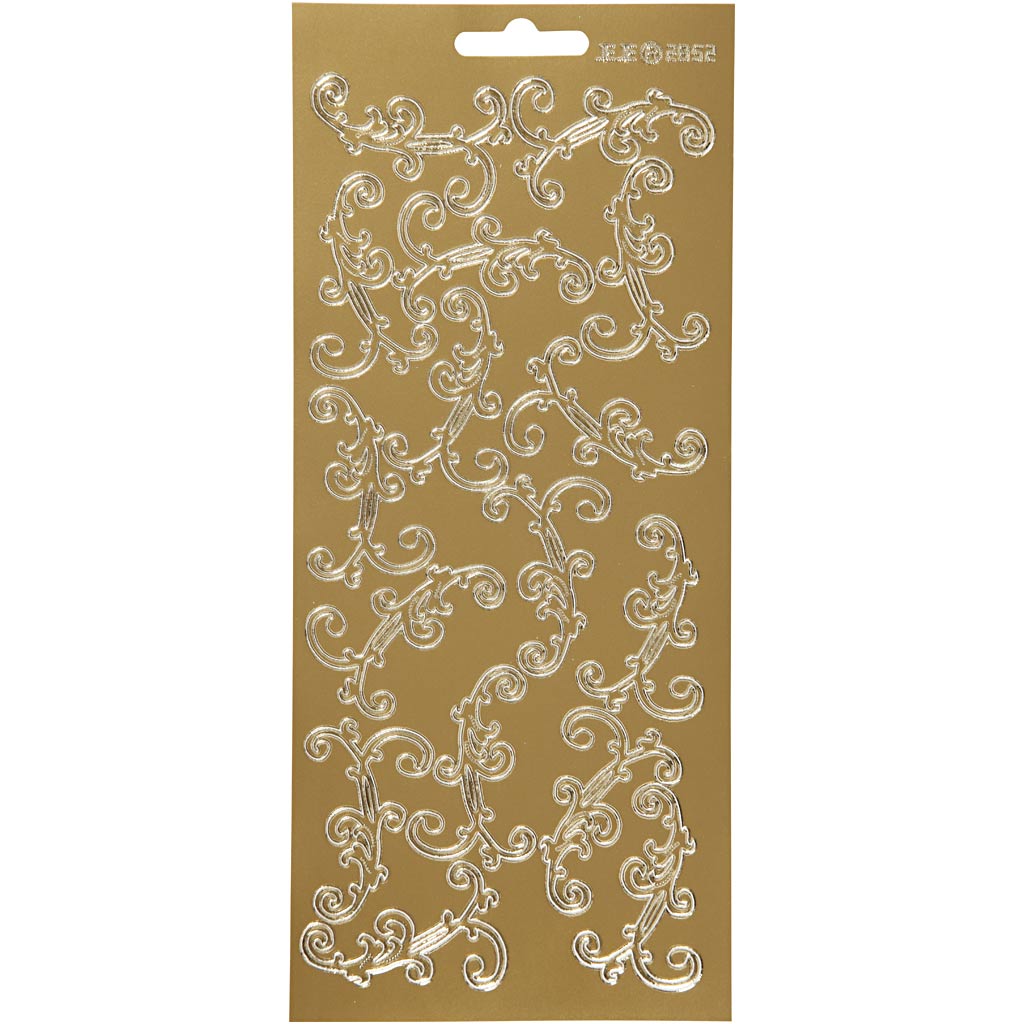 Creativ company stickers, swirl, sheet 10x23 cm, gold, 1 sheet