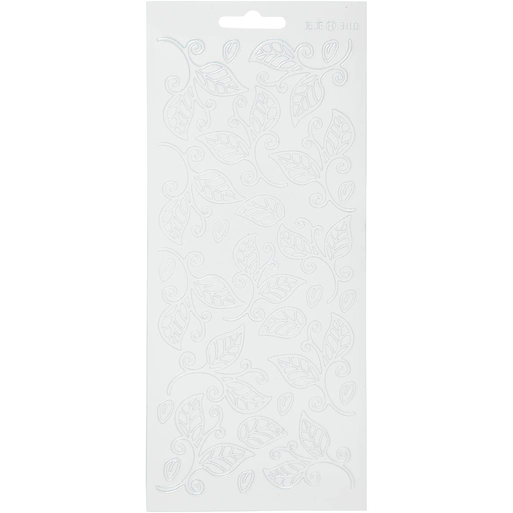 Creativ company stickers, leaves, sheet 10x23 cm, white, 1 sheet