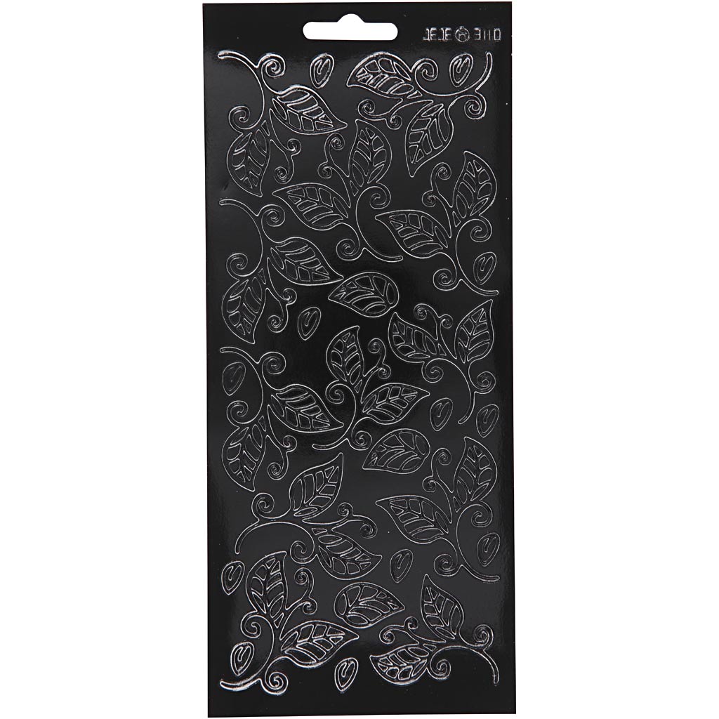 Creativ company stickers, leaves, sheet 10x23 cm, black, 1 sheet
