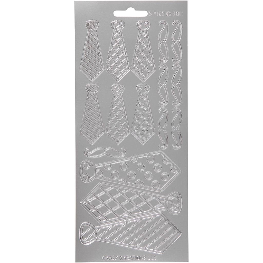Creativ company stickers, ties, sheet 10x23 cm, silver, 1 sheet