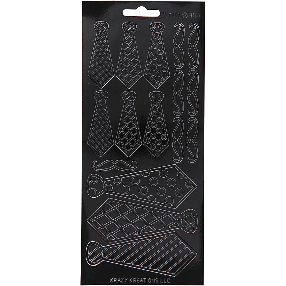 Creativ company stickers, ties, sheet 10x23 cm, black, 1 sheet