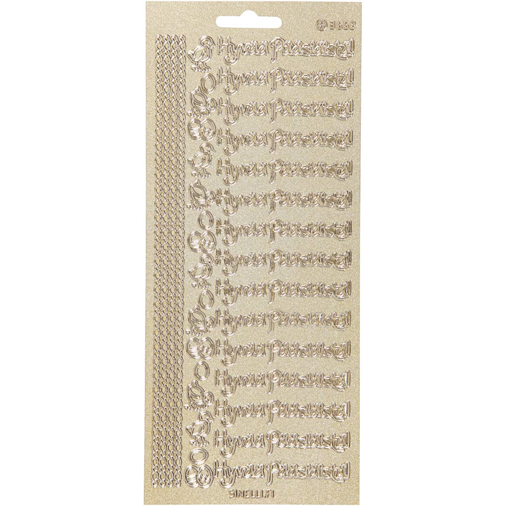 Creativ company stickers, hyvaa pääsiäistä, sheet 10x23 cm, gold, 1 sheet