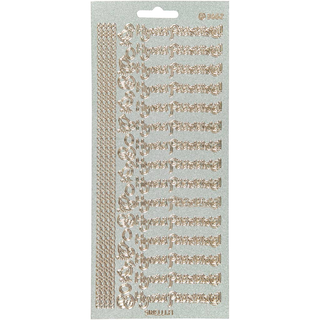 Creativ company stickers, hyvaa pääsiäistä, sheet 10x23 cm, gold, 1 sheet