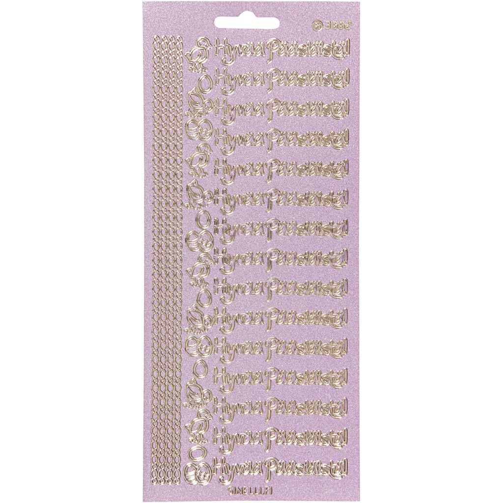 Creativ company stickers, hyvaa pääsiäistä, sheet 10x23 cm, gold, 1 sheet