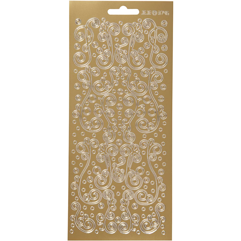 Creativ company stickers, swirl, sheet 10x23 cm, gold, 1 sheet