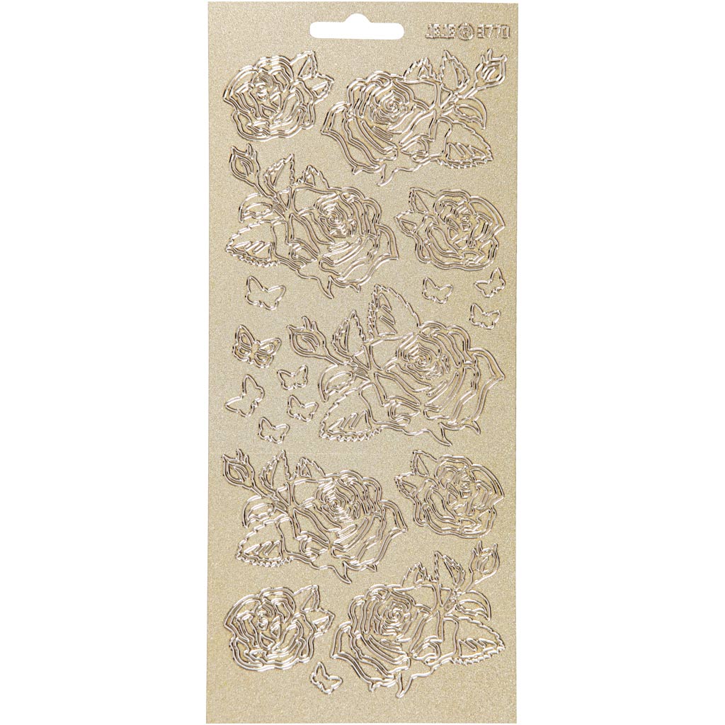 Creativ company stickers, roses, sheet 10x23 cm, gold, 1 sheet