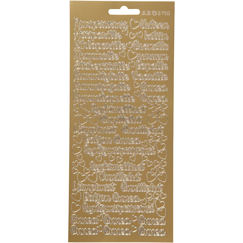 Creativ company stickers, nimipäivänä, sheet 10x23 cm, gold, 1 sheet