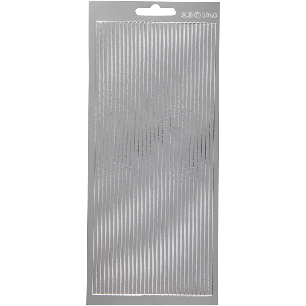 Creativ company autocollants, bordures, feuille 10x23 cm, argent, 1 feuille