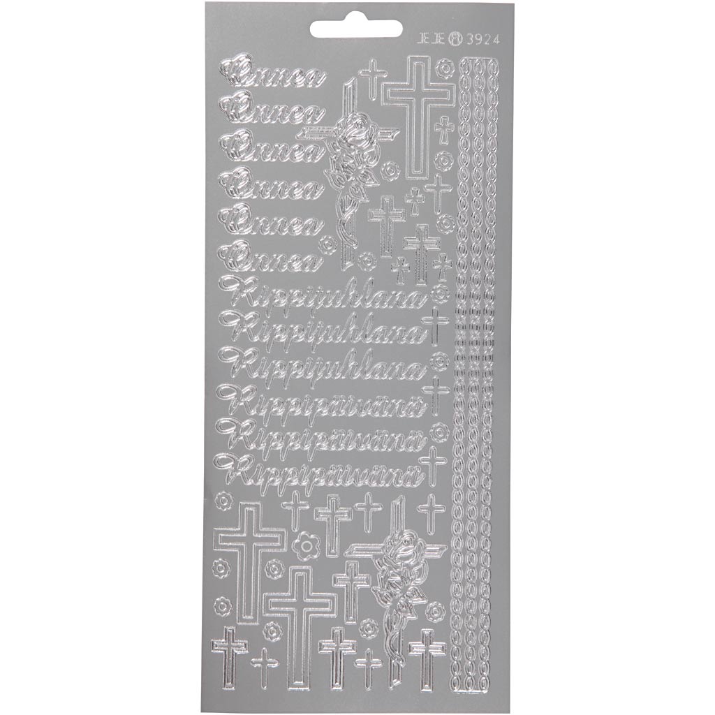 Creativ company stickers, onnea rippyhlana, sheet 10x23 cm, silver, 1 sheet