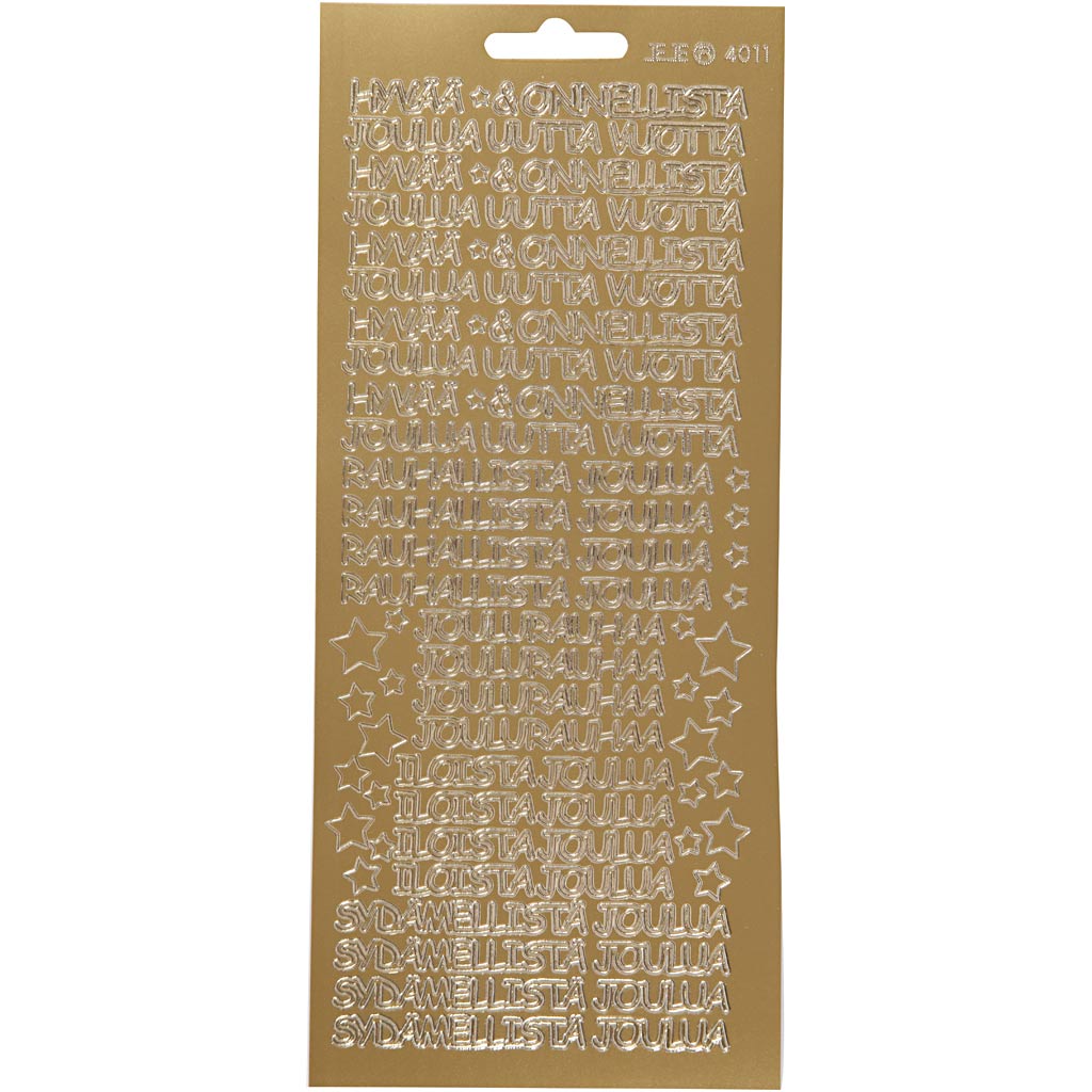 Creativ company stickers, hyvaa onnelista, sheet 10x23 cm, gold, 1 sheet