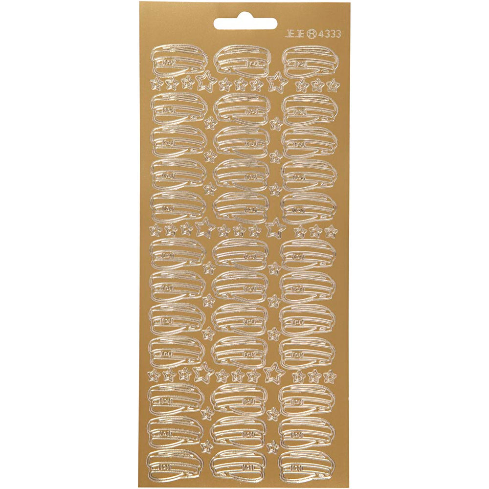Creativ company stickers, hat, sheet 10x23 cm, gold, 1 sheet