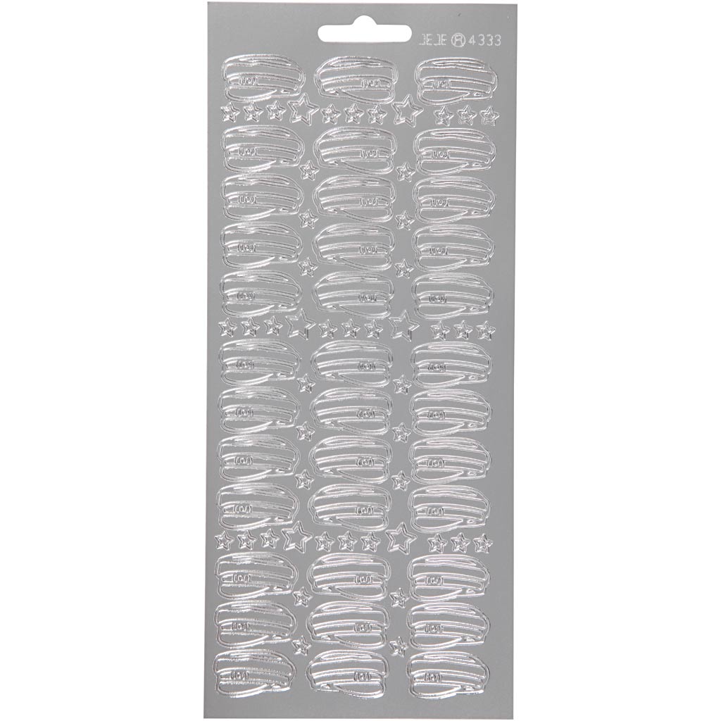 Creativ company stickers, hat, sheet 10x23 cm, silver, 1 sheet