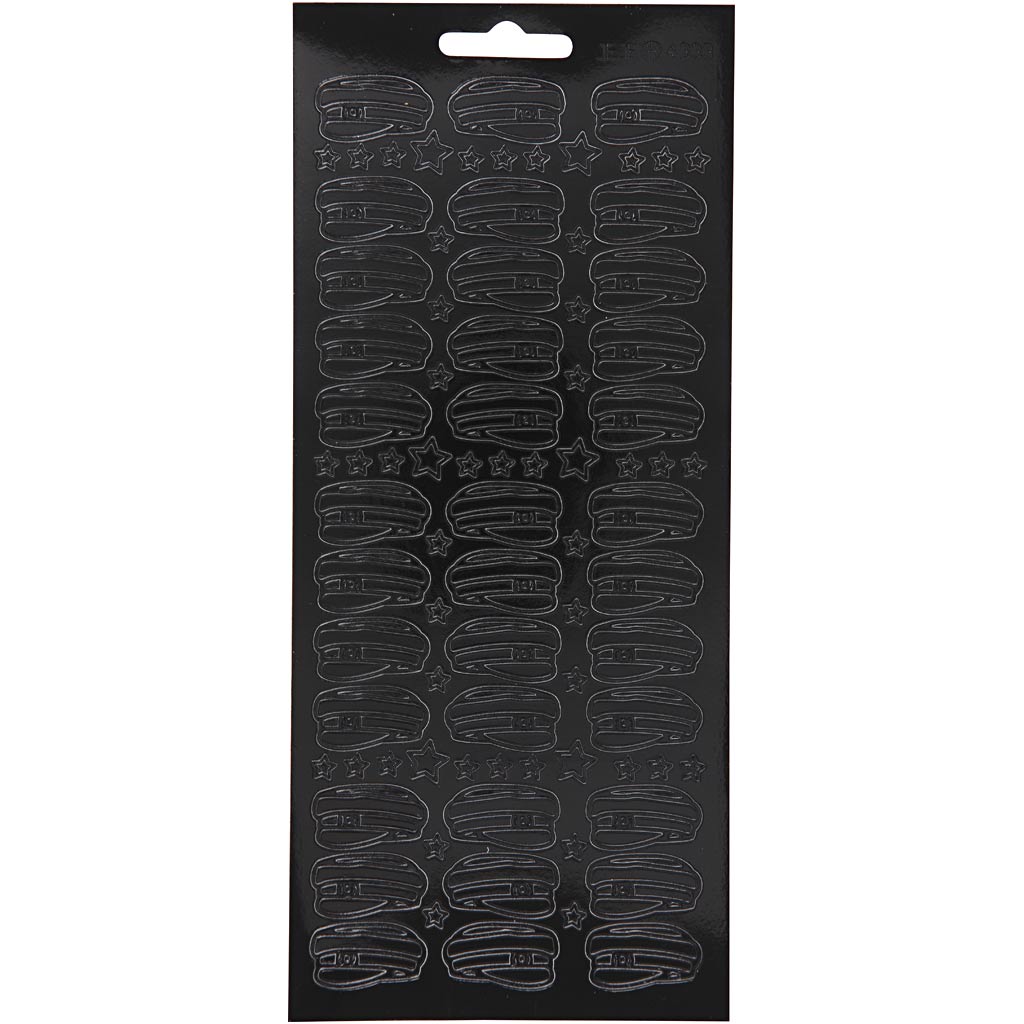Creativ company stickers, hat, sheet 10x23 cm, black, 1 sheet