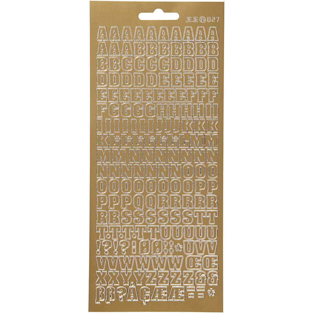 Creativ company stickers, alphabet, sheet 10x23 cm, gold, 1 sheet