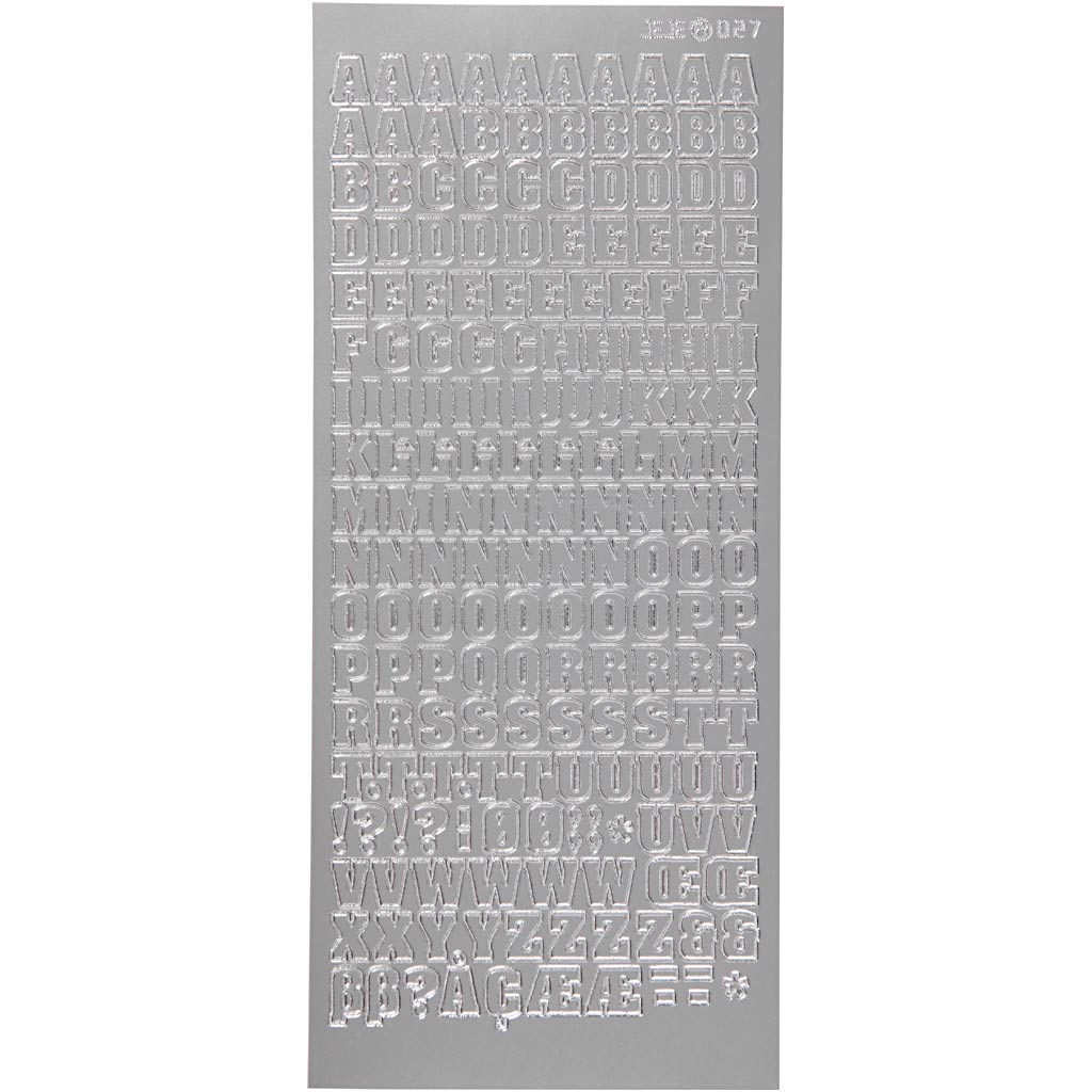 Creativ company stickers, alphabet, sheet 10x23 cm, silver, 1 sheet