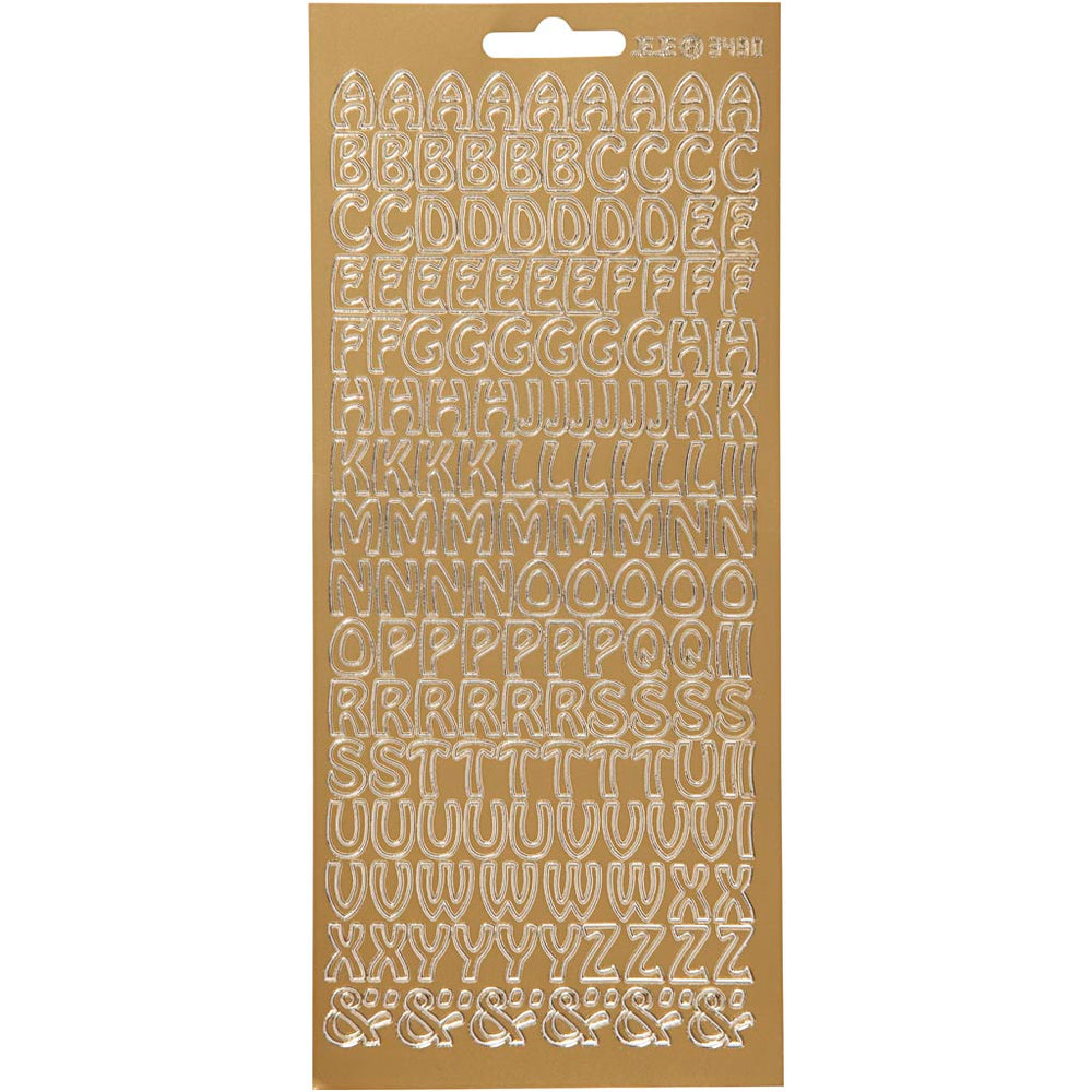 Creativ company stickers, alphabet, sheet 10x23 cm, gold, 1 sheet