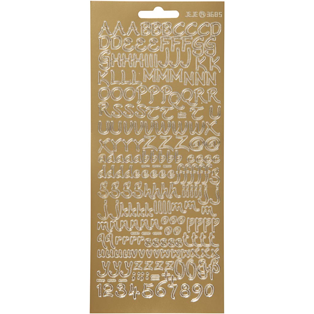 Creativ company stickers, alphabet, sheet 10x23 cm, gold, 1 sheet