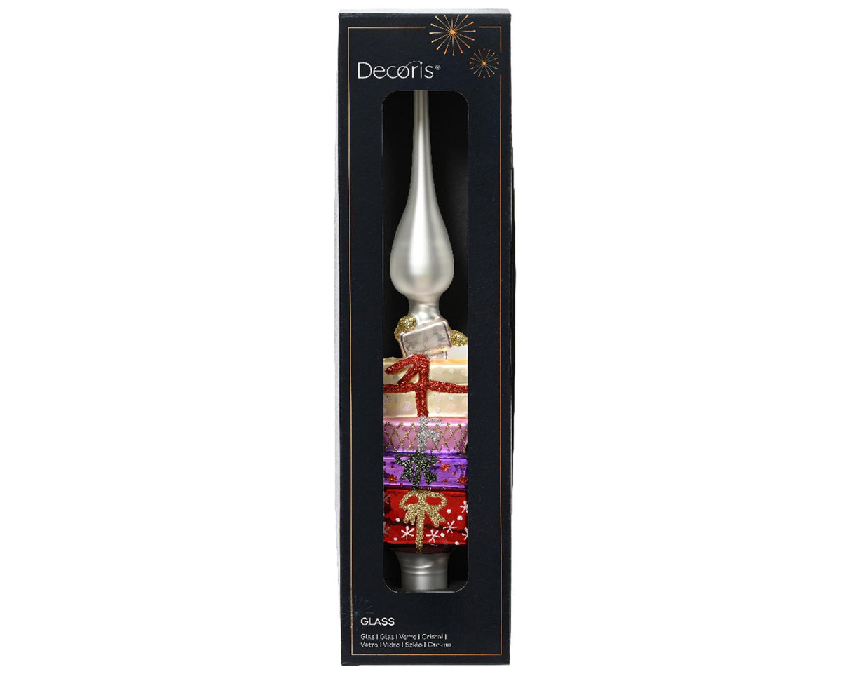 Decoris piek cadeautjes glas h29cm
