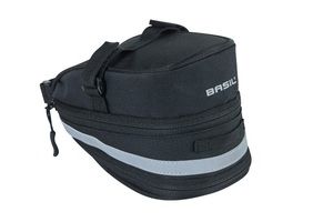 Basil Mada Satteltasche - kompakt, schwarz, 1l, Klettverschluss, Fahrradzubehör