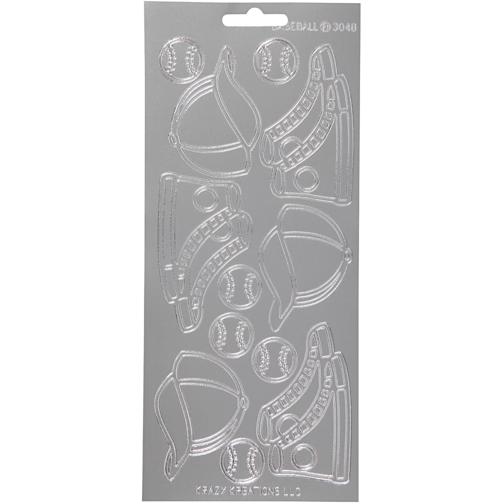 Creativ company stickers, sports, sheet 10x23 cm, silver, 1 sheet