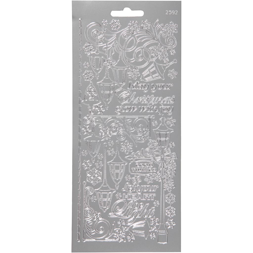 Creativ company stickers, lanterns, sheet 10x23 cm, silver, 1 sheet