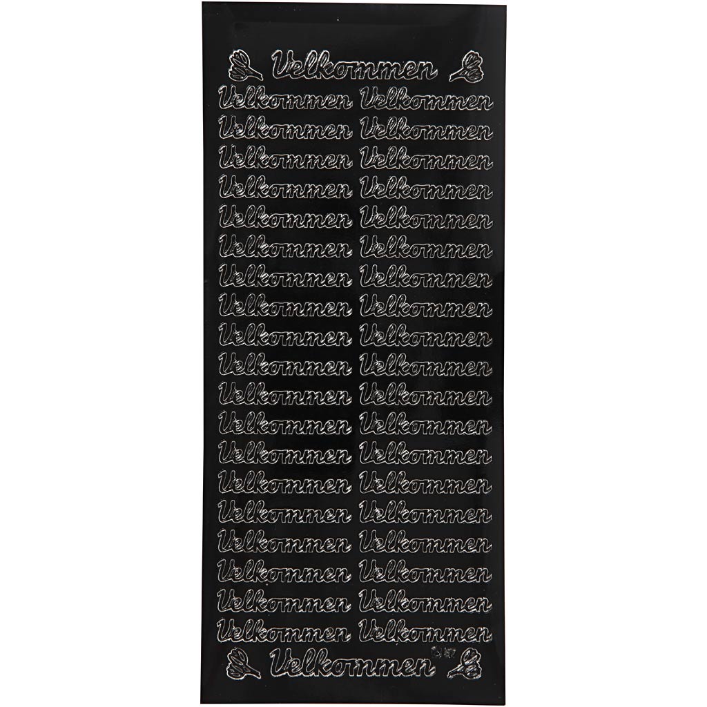 Creativ company stickers, velkommen, vel 10x23 cm, black, 1 vel
