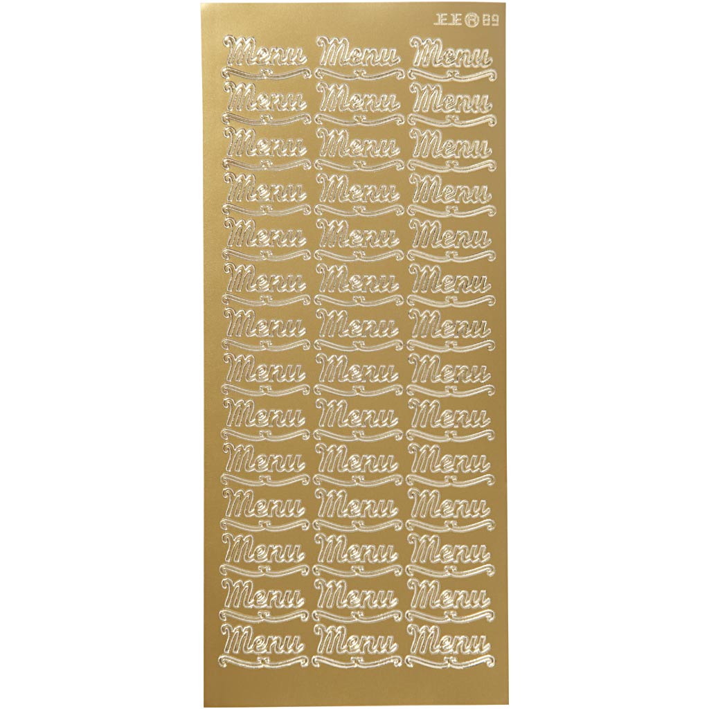 Creativ company stickers, menu, sheet 10x23 cm, gold, 1 sheet