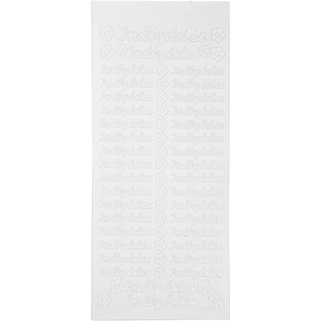 Creativ company stickers, indbydelse, sheet 10x23 cm, white, 1 sheet