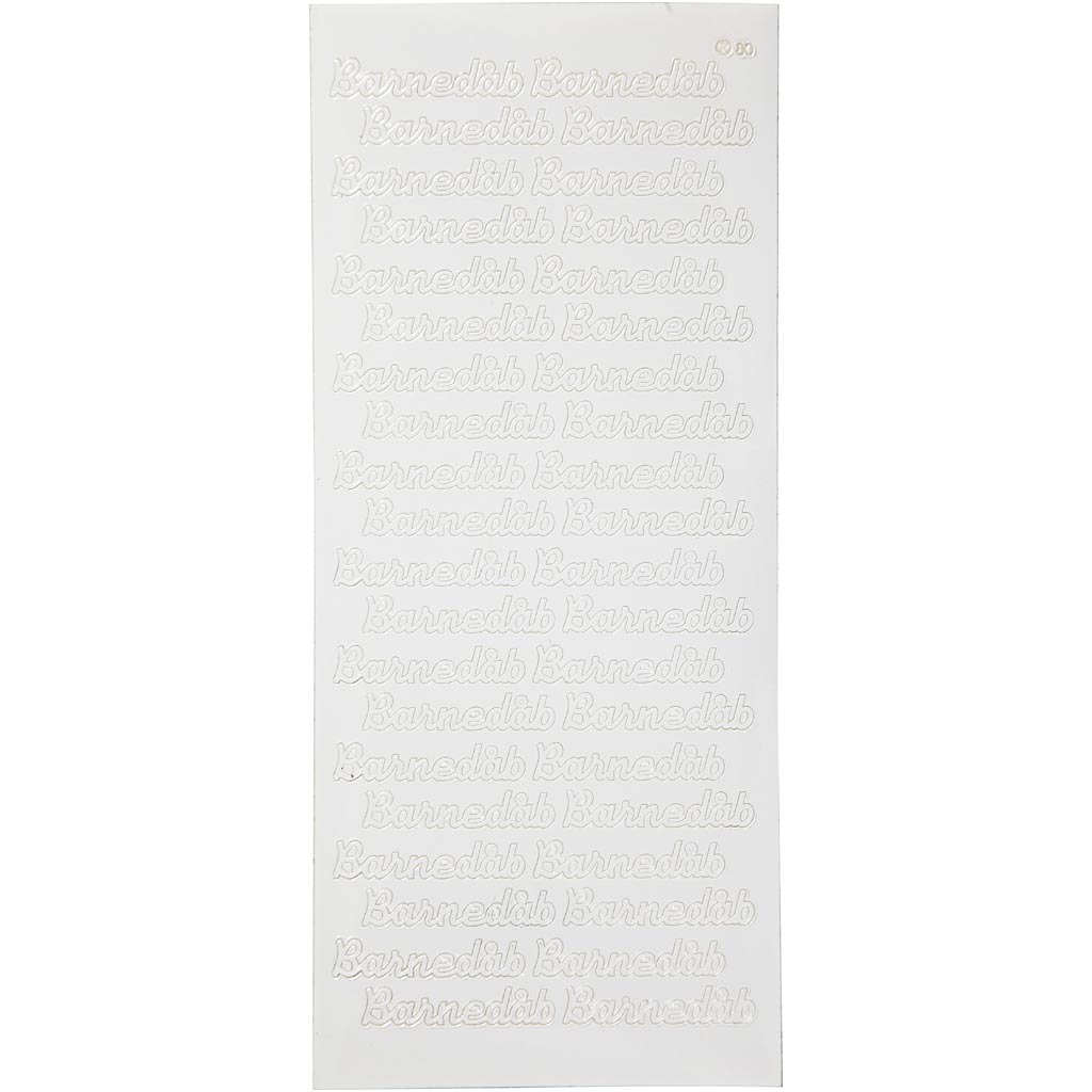 Creativ company stickers, barnedåb, sheet 10x23 cm, white, 1 sheet